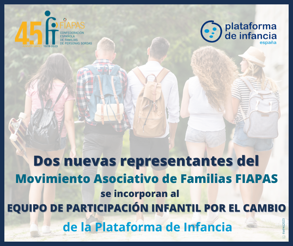 Dos jóvenes del Movimiento Asociativo de Familias FIAPAS, parte del Equipo de Participación Infantil por el Cambio de la Plataforma de Organizaciones de Infancia de España (POI)