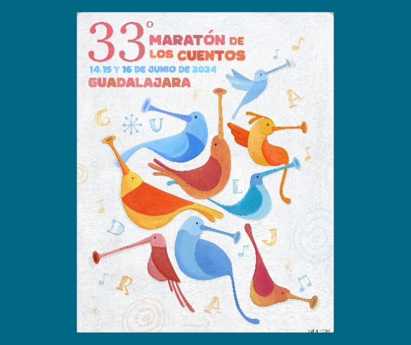 Cartel del Maratón de cuentos de Guadalajara