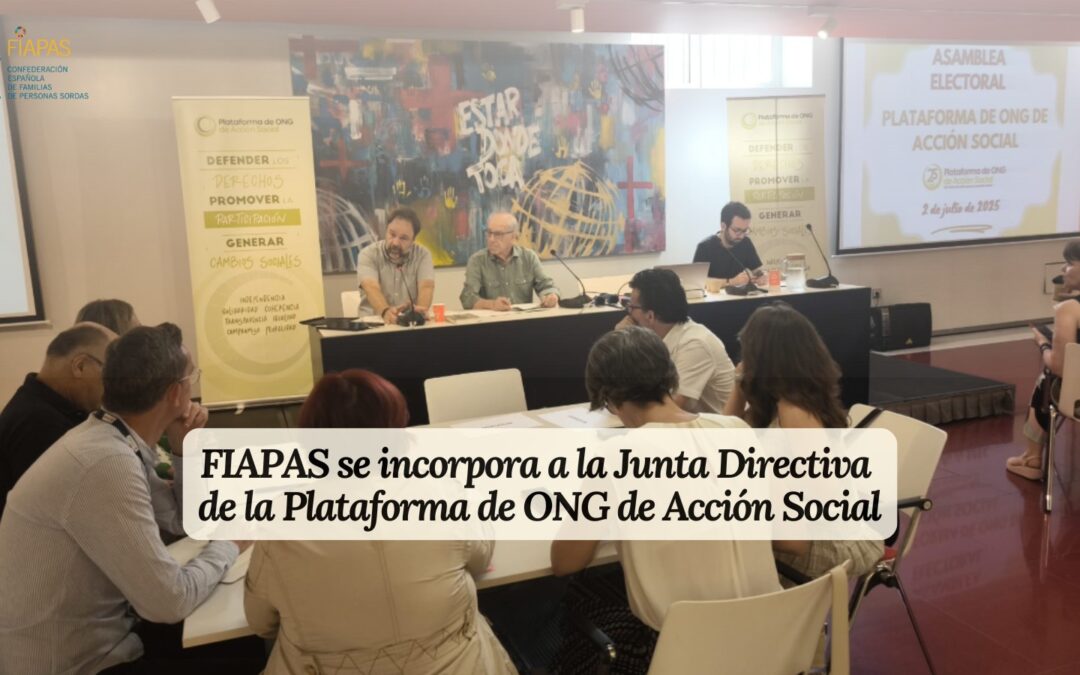 FIAPAS SE INCORPORA A LA JUNTA DIRECTIVA DE LA PLATAFORMA DE ONG DE ACCIÓN SOCIAL