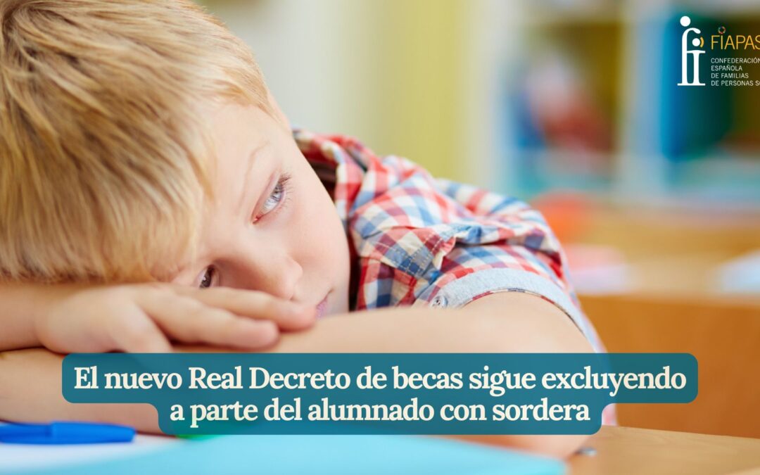 EL NUEVO REAL DECRETO DE BECAS SIGUE EXCLUYENDO A PARTE DEL ALUMNADO CON SORDERA