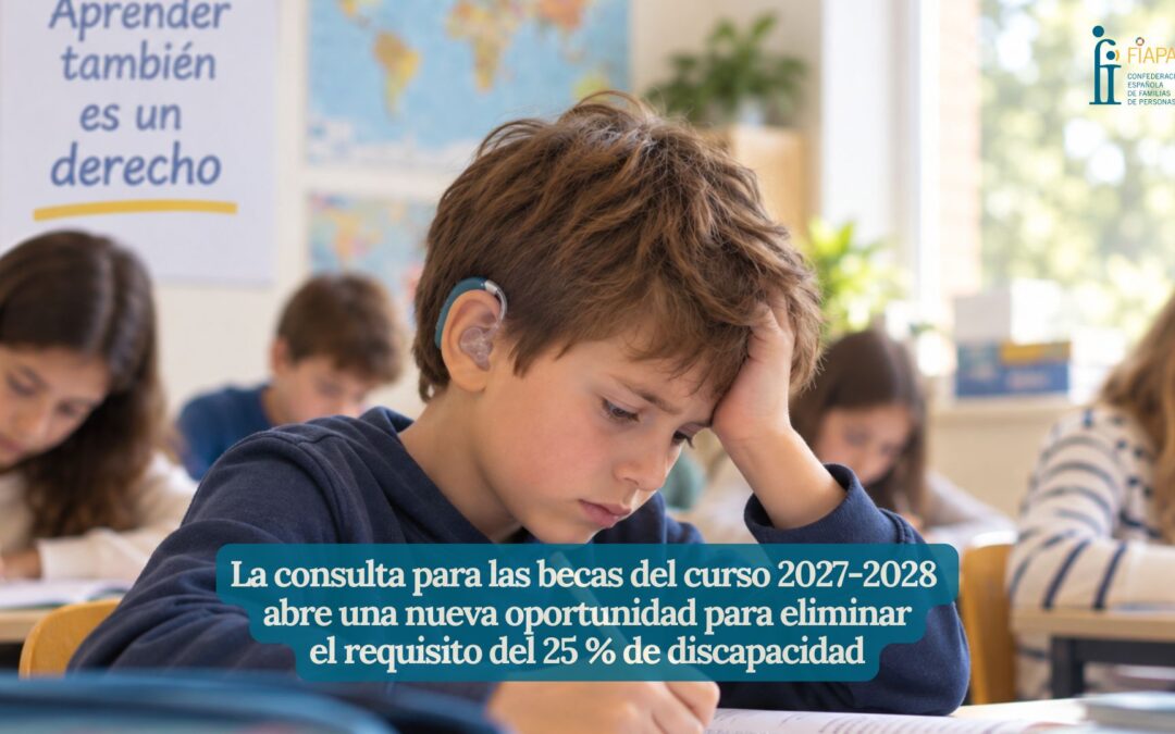 LA CONSULTA PARA LAS BECAS DEL CURSO 2027-2028 ABRE UNA NUEVA OPORTUNIDAD PARA ELIMINAR EL REQUISITO DEL 25 % DE DISCAPACIDAD